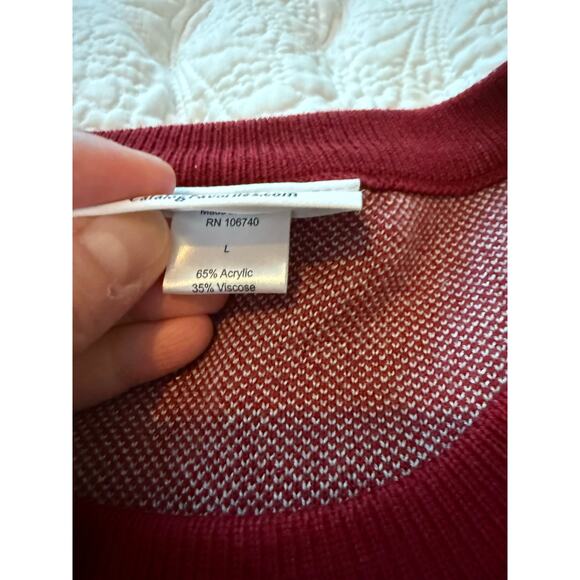 Crimson sweater with elephant trunk Women’s size L Alabama football whimsical - Picture 5 of 5